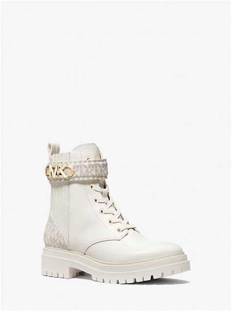 michael kors parker leather combat boot